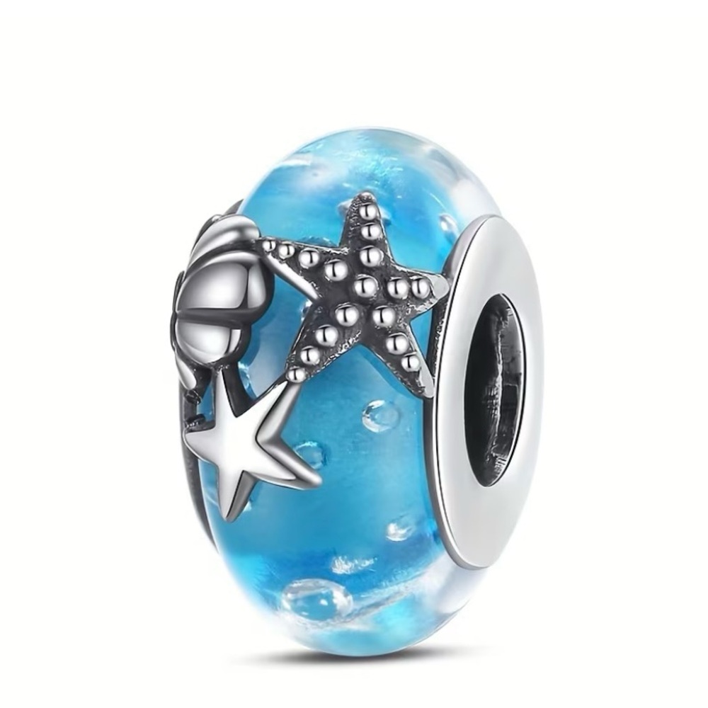 Blue and Silver Starfish Charm Bead - Picture 6 of 6